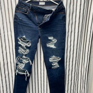 Mom jeans with rips